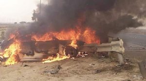 إنقاذ مواطن حُشر داخل مركبته المشتعلة