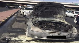 إحتراق مركبة دون وقوع اصابات بشرية