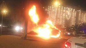 احتراق مركبة ونجاة قائدها في صباح الناصر