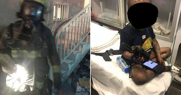 إنقاذ أم وطفلها من حريق منزل في العدان