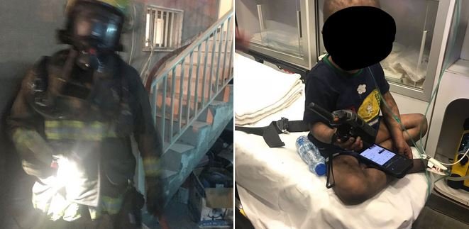 إنقاذ أم وطفلها من حريق منزل في العدان