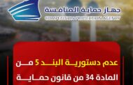 «الدستورية» تحكم بعدم دستورية البند 5 من المادة 34 من قانون حماية المنافسة لمخالفتها الدستور
